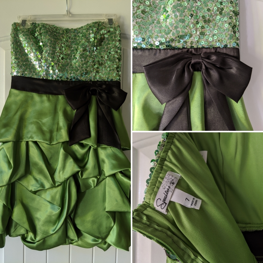 Junior Green Sequin Homecoming, Prom/Wedding Dress